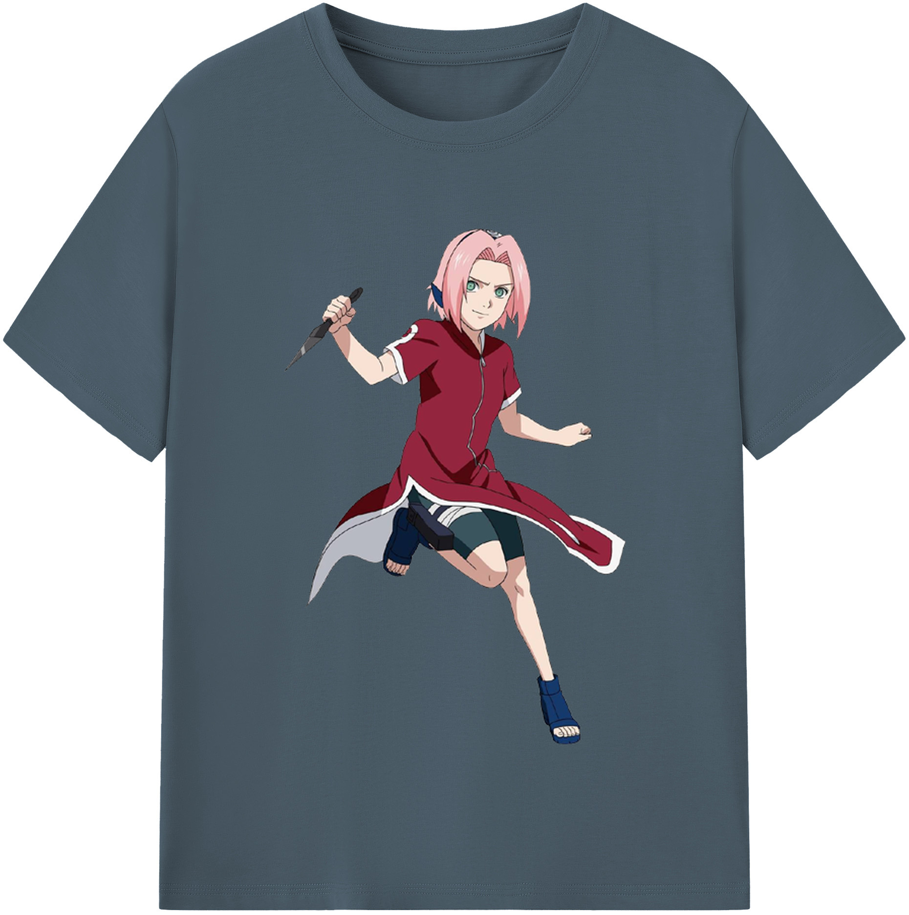 （画像用） NARUTO -ナルト- 春野サクラ Haruno Sakura 綿100％半袖Tシャツ（フロントプリント）